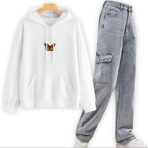 BUTTERFLY HOODIE and BAGGY JEANS